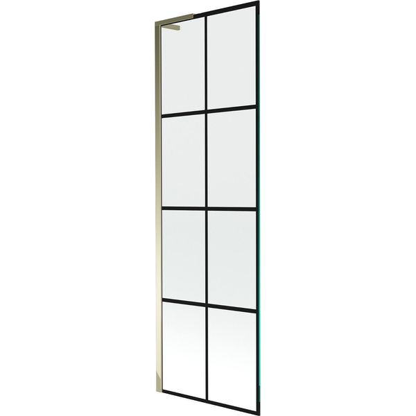 Mexen Next L Paratia Doccia 1 Anta 60 X 150 Cm, Griglia Nera, Dorato - 895-060-000-03-77-50-image