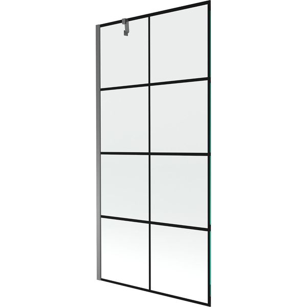 Mexen Next Paratia Doccia A 1 Anta 90 X 150 Cm, Griglia Nera, Gun Metal - 895-090-000-00-77-95-image
