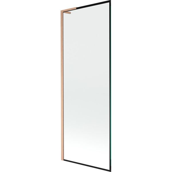 Mexen Next L Paravento Vasca Da Bagno 1 Anta 70 X 150 Cm, Cornice Nera, Rame Spazzolato - 895-070-000-03-70-65-image