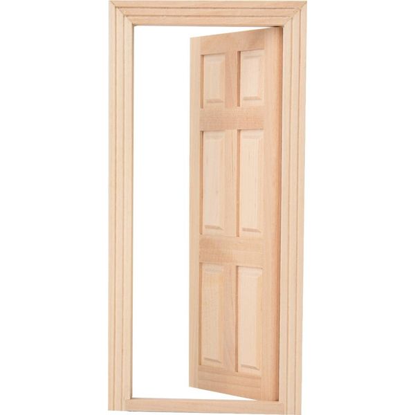 Mini Porta Della Casa Delle Bambole, Porta Della Casa Delle Bambole, Casa Delle Bambole In Legno, Bambola Della Casa Delle Bambole 1:12, Porta Della Casa Delle Bambole 1:12 In Legno-image