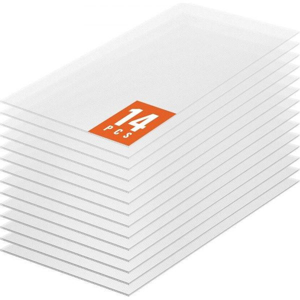 Set Di 14 Teli A Doppia Parete 1210X605X4Mm Per Serre - Teli Alveolari - Resistenti Ai Raggi Uv - Trasparenti - Durevoli - Crescita Delle Piante-image