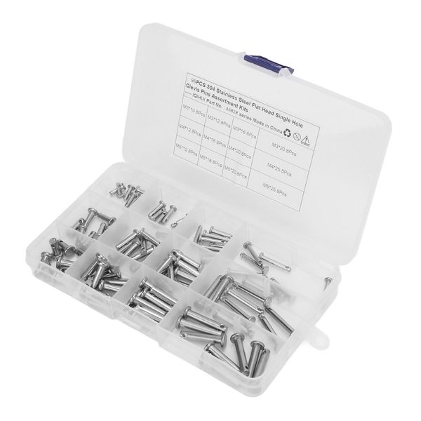 Perni A Forcella, Kit Di Assortimento Di Perni A Forcella, Perni A Forcella A Foro Singolo, Perni A Forcella A Testa Piatta, Perni A Forcella In Acciaio Inox, Perno A Forcella A Forma Di T-image