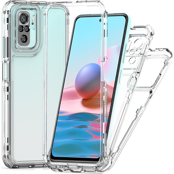 Custodia Trasparente Per Xiaomi Redmi Note 10 4G / Note 10S, Tpu Antiurto E Pc Ibrido Custodia Trasparente-image