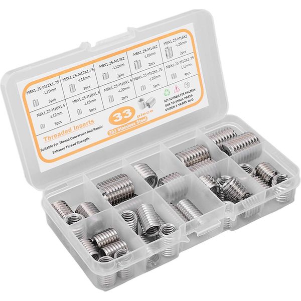 Inserti Filettati, Inserti Filettati Di Riparazione, Inserti Filettati In Acciaio Inox, Dado Riduttore Di Filettatura, Kit Di Assortimento Di Inserti Filettati, Manicotti Di Riparazione Della Filettatura-image