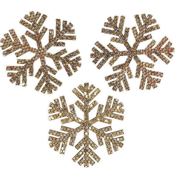 Decorazione Natalizia A Fiocco Di Neve Dorato Ø4Cm 48 Pezzi - Decorazione Festosa E Accattivante-image