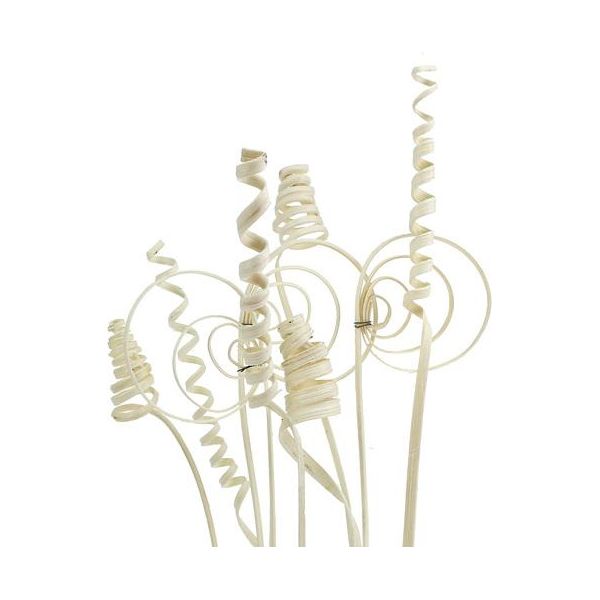 Assortimento Di Canne Mini Sbiancate 75 Pz - Spirali Decorative In Legno Per La Floricoltura E L'artigianato-image