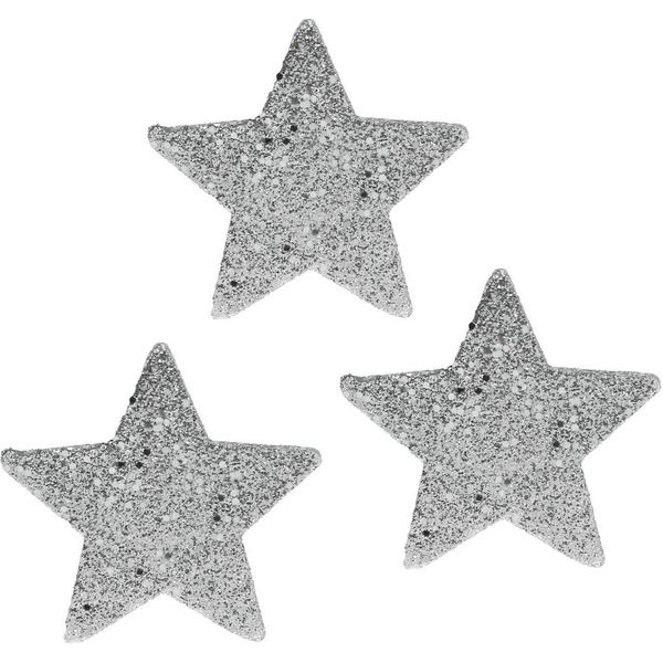 Decorazione A Spargimento Stelle Glitter Argento Ø6,5 Cm Decorazione Da Tavola Natalizia 36 Pezzi-image