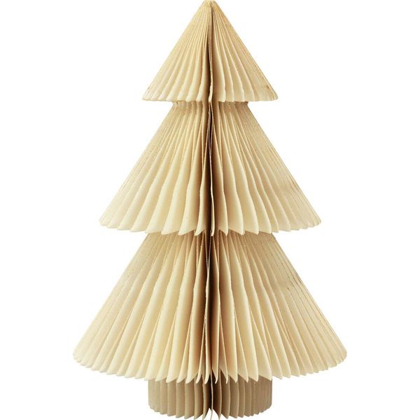 Albero Di Natale Di Carta Albero Di Natale Crema Oro 30Cm Decorazione-image