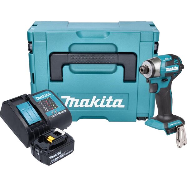 Avvitatore A Impulsi A Batteria Makita Dtd 173 SG1J 18 V 180 Nm 1/4" Brushless + 1X Batteria Ricaricabile 6,0 Ah + Caricabatterie + Makpac"-image