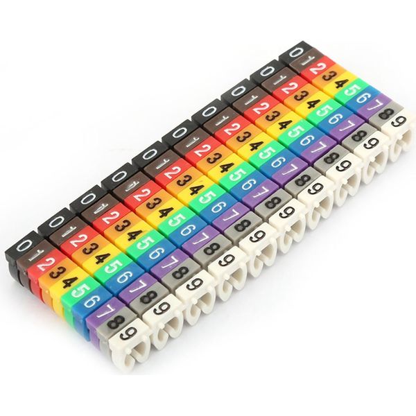 Digital Number Tube Filo Numero Etichetta Tubo Cavo Marcatore Colorato (100Pcs 4Mm2)-image