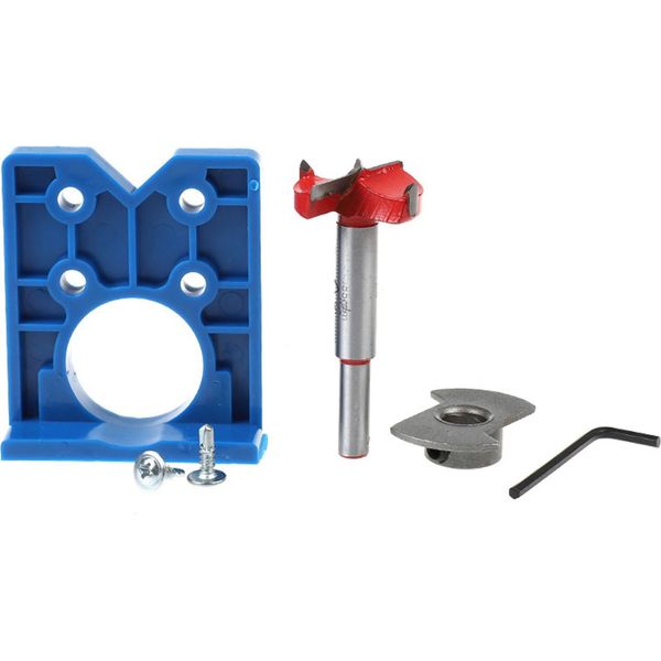 Kit Di Dima Di Cerniera Da 35 Mm Alesatura Del Foro Punta Di Trapano Guida Di Localizzazione Foro Di Lavorazione Del Legno Per La Porta Del Gabinetto-image