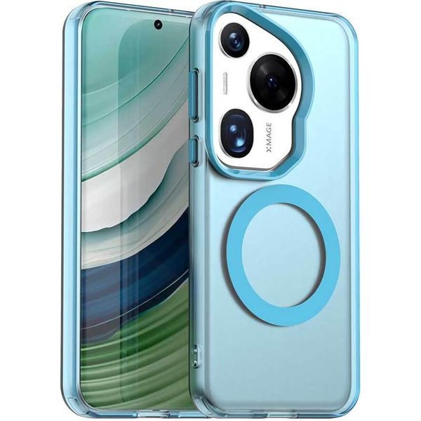 Custodia Magnetica Per Huawei Pura 70 Ultra, Sottile Custodia Traslucida Opaca Antiurto Blu-image