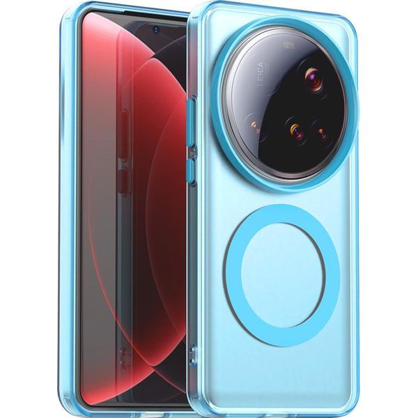 Custodia Magnetica Per Xiaomi 15 Ultra, Sottile Custodia Traslucida Opaca Antiurto Blu-image