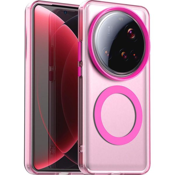 Custodia Magnetica Per Xiaomi 15 Ultra, Sottile Custodia Traslucida Opaca Antiurto Rosso-image