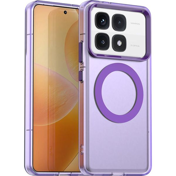 Custodia Magnetica Per Xiaomi Redmi K70 Ultra, Sottile Custodia Antiurto Traslucida Opaca Viola-image