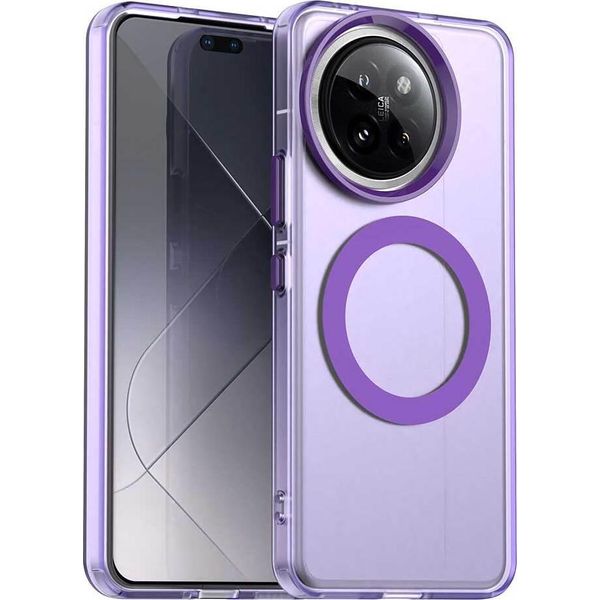 Custodia Magnetica Per Xiaomi 14 Civi / Civi 4 Pro, Sottile Custodia Antiurto Traslucida Opaca Viola-image