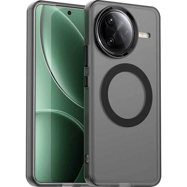 Custodia Magnetica Per Xiaomi Redmi K80 Pro, Sottile Custodia Traslucida Opaca Antiurto Nero-image