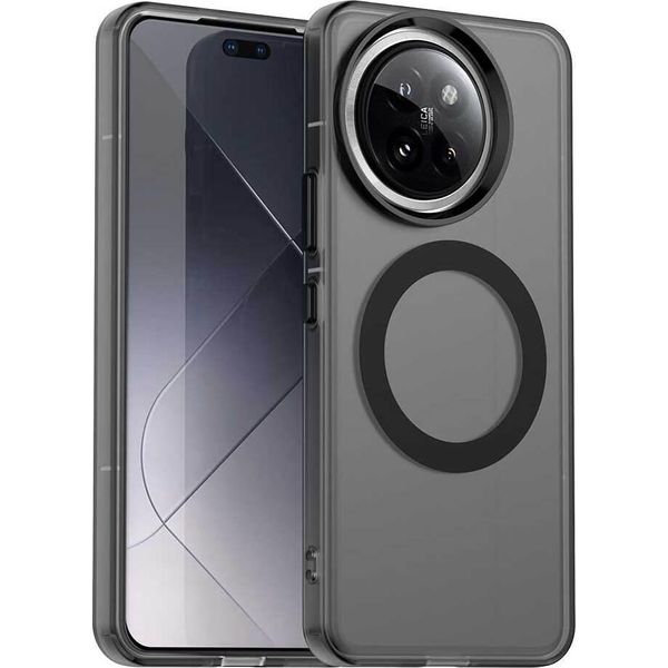Custodia Magnetica Per Xiaomi 14 Civi / Civi 4 Pro, Sottile Custodia Antiurto Traslucida Opaca Nero-image