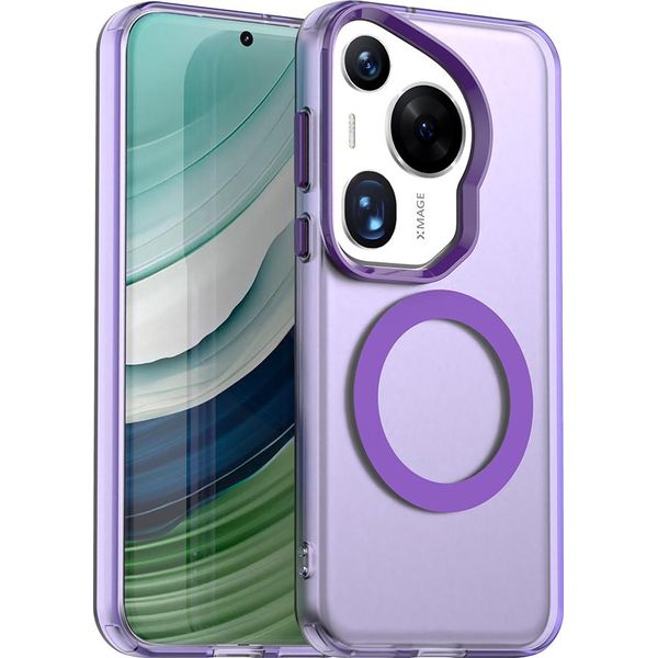 Custodia Magnetica Per Huawei Pura 70 Ultra, Sottile Custodia Traslucida Opaca Antiurto Viola-image