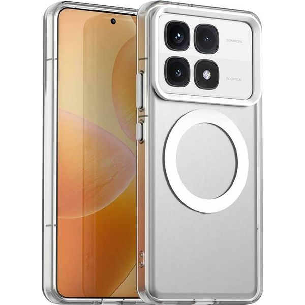 Custodia Magnetica Per Xiaomi Redmi K70 Ultra, Sottile Custodia Traslucida Opaca Antiurto Bianco-image