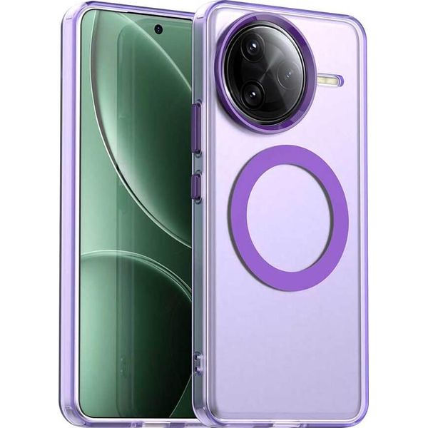 Custodia Magnetica Per Xiaomi Redmi K80 Pro, Sottile Custodia Traslucida Opaca Antiurto Viola-image
