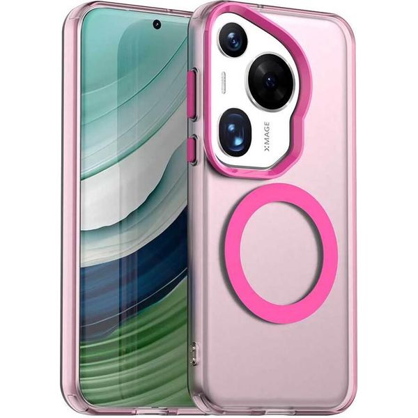 Custodia Magnetica Per Huawei Pura 70 Ultra, Sottile Custodia Traslucida Opaca Antiurto Rosso-image