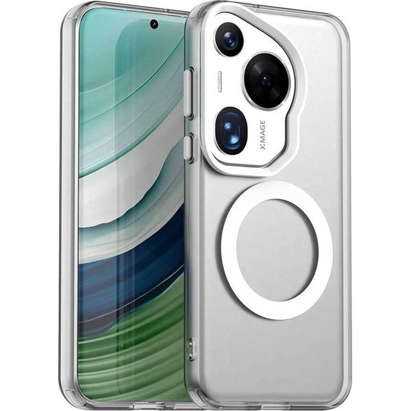Custodia Magnetica Per Huawei Pura 70 Ultra, Sottile Custodia Traslucida Opaca Antiurto Bianco-image