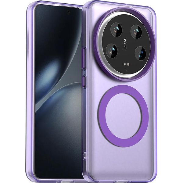 Custodia Magnetica Per Xiaomi 14 Ultra, Sottile Custodia Traslucida Opaca Antiurto Viola-image