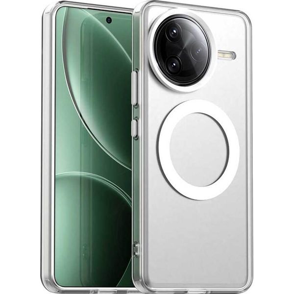 Custodia Magnetica Per Xiaomi Redmi K80 Pro, Sottile Custodia Traslucida Opaca Antiurto Bianco-image
