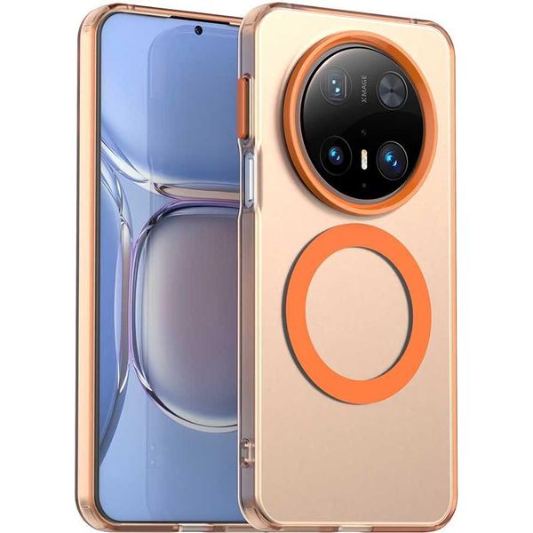 Custodia Magnetica Per Huawei Mate 70, Sottile Custodia Traslucida Opaca Antiurto Arancione-image