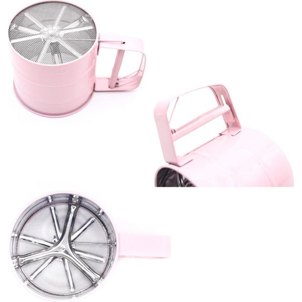 Cucina In Acciaio Inox Farina Setaccio Portatile Polvere Setaccio Zucchero A Velo Manuale Setaccio Tazza Casa Strumenti Di Cottura-image