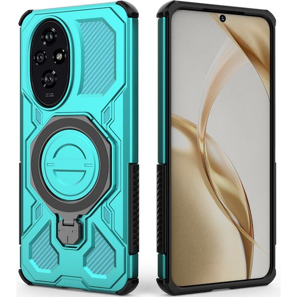 Resistente Cover Per Cellulare Per Honor 200, Robusta Custodia Con Supporto Ad Anello, Supporto Magnetico E Supporto Verde Menta-image
