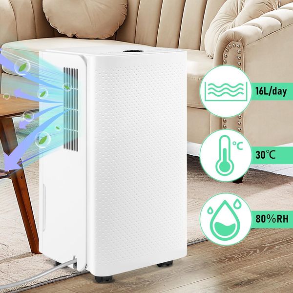 Jayseuw Deumidificatore 16L/Giorno 2L-Serbatoio, Con Serbatoio Dell'acqua, Deumidificatore Stanza Deumidificatore Edificio Asciugatrice Purificatore D'aria- Rimovibile-image