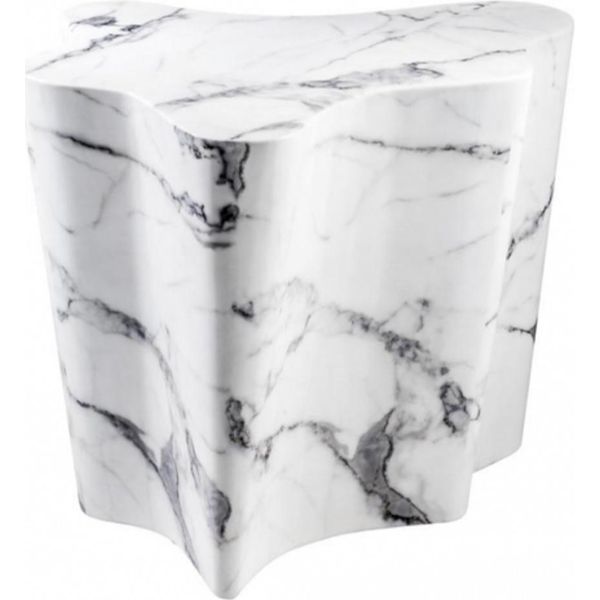 Casa Padrino Tavolino Di Design Art DéCo In Marmo Artificiale Bianco - Tavolino Di Design-image