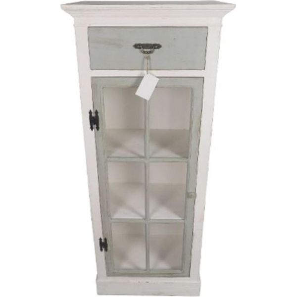 Casa Padrino Cassettiera In Stile Country Bianco Antico/Grigio Chiaro 58 X 37 X H. 139 Cm - Mobili In Stile Country-image