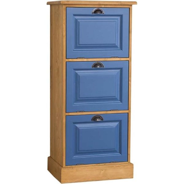 Casa Padrino Cassettiera In Stile Country Colori Naturali / Blu 55 X 40 X H. 126 Cm - Mobili In Stile Country-image