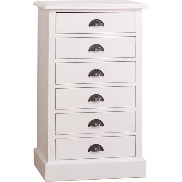 Casa Padrino Cassettiera In Stile Country Bianco 60 X 41 X H. 97 Cm - Mobili In Stile Country-image