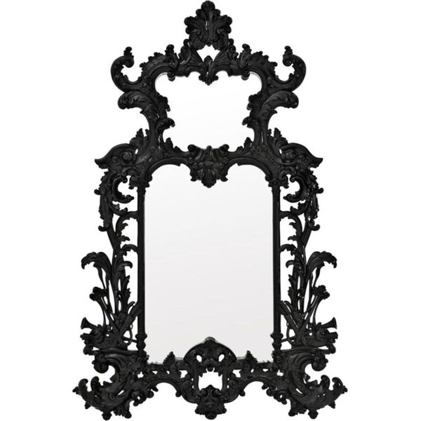 Casa Padrino Specchio Da Parete Per Soggiorno In Stile Barocco Nero 124 X H. 190 Cm - Edizione Limitata-image