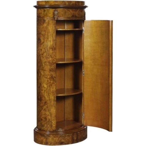 Casa Padrino Cassettiera Liberty Con Anta Marrone Chiaro 62 X 39 X H. 145 Cm - Mobili Barocchi E Liberty-image