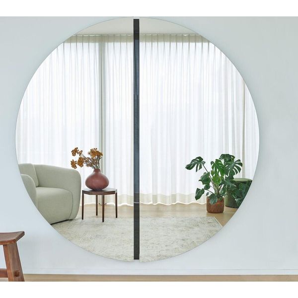Casa Padrino Specchio Nero 200 X 3,5 X H. 200 Cm - Specchio Da Parete Rotondo - Specchio Per Soggiorno Hotel Ristorante Boutique-image