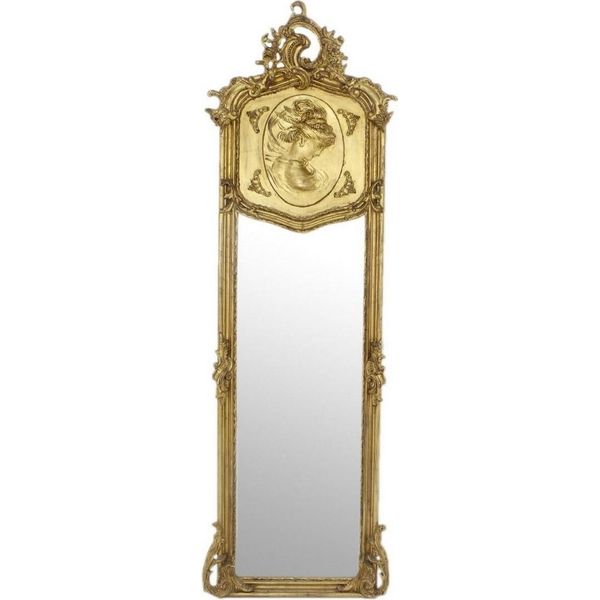 Casa Padrino Specchio Barocco Oro Antico 55 X H. 175 Cm - Specchio Da Parete In Stile Antico Fatto A Mano - Specchio A Figura Intera - Specchio Per Armadio - Specchio Da Soggiorno - Mobili Barocchi-image