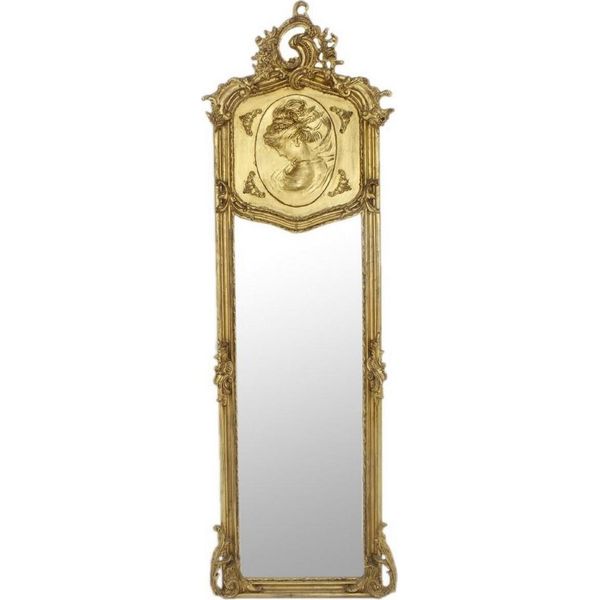 Casa Padrino Specchio Barocco Oro Antico 55 X H. 175 Cm - Specchio Da Parete In Stile Antico Fatto A Mano - Specchio A Figura Intera - Specchio Per Armadio - Specchio Per Soggiorno - Mobili In Stile Barocco-image