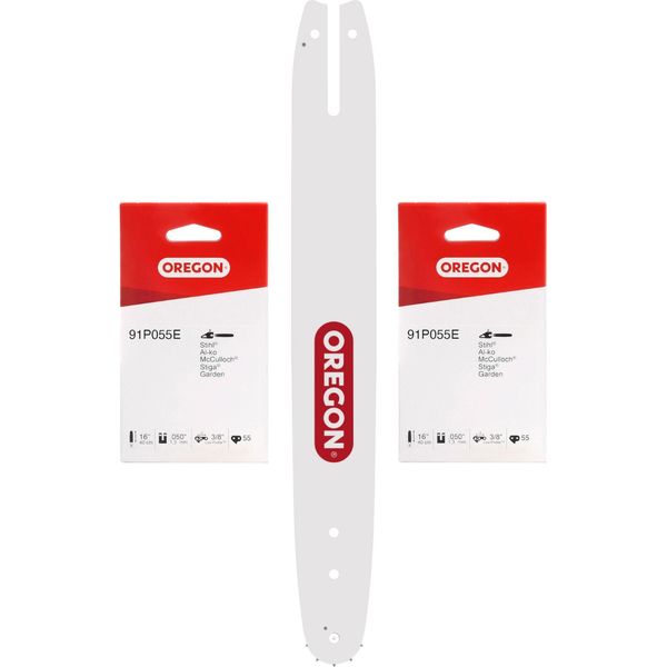 Oregon Combo Barra Di Guida + 2X Catena Da 40 Cm 3/8"1,3 Mm 55 Tg ( 543484 )"-image