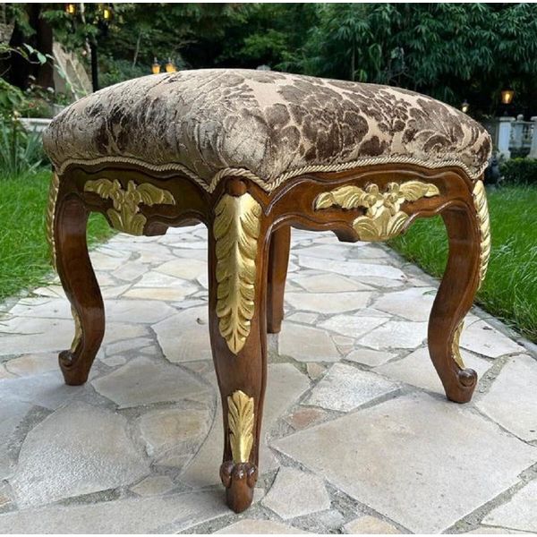 PompööS By Casa Padrino Sgabello Barocco Marrone/Oro - Sgabello Barocco PompööS Disegnato Da Harald GlööCkler - Mobili Barocchi PompööSe-image