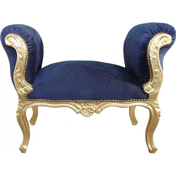 Casa Padrino Sgabello Barocco Sgabello Blu Reale / Oro - Panchina-image