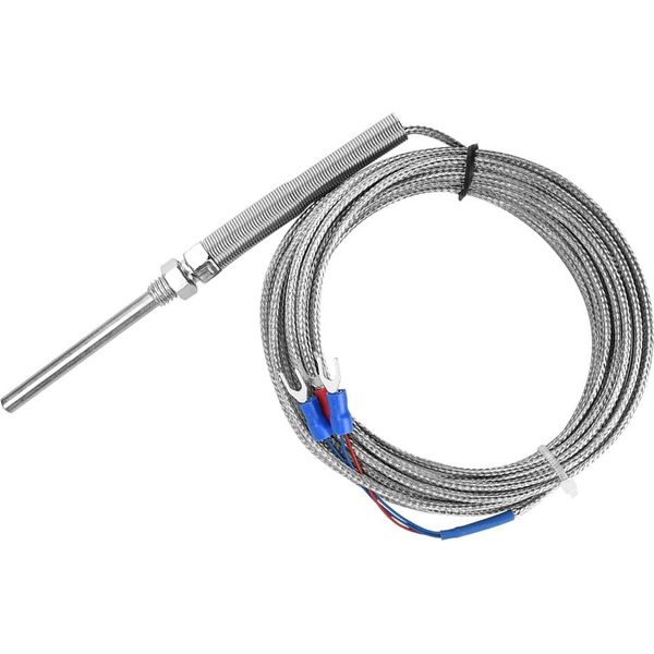 Filettatura M8 PT100 Resistore Di Platino Termocoppia Sonda Da 50 Mm Sensore Di Temperatura A Filo 0-400�� (5 M)-image
