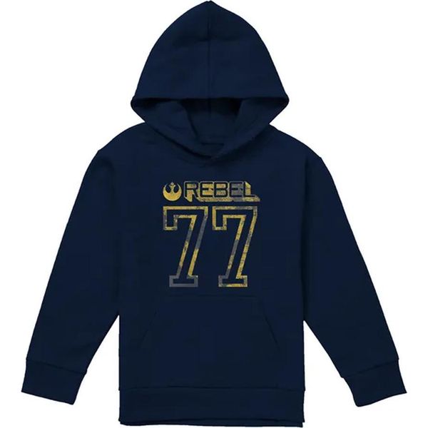 Star Wars Rebels - Felpa Con Cappuccio "77"" Per Bambini TV23885 (116) (Navy)"-image