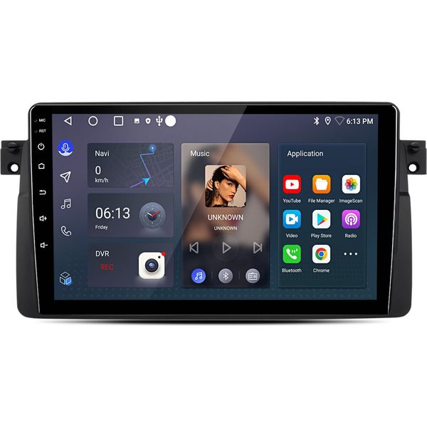 9" Android 14 Car Radio Carplay Per Bmw Serie 3 E46 M3 Rover 75 Mgzt 1998-2006 Gps Navi Wifi 4G-LTE Bt Dab+ Swc Usb 6+128G 8-Core"-image