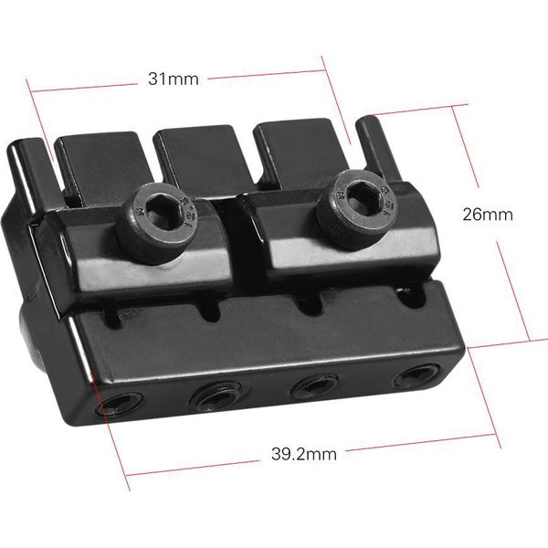 Set Di Dadi Di Bloccaggio Delle Corde Per Basso Elettrico Senza Testa A 4 Corde Con 2 Chiavi E 2 Viti Nero-image