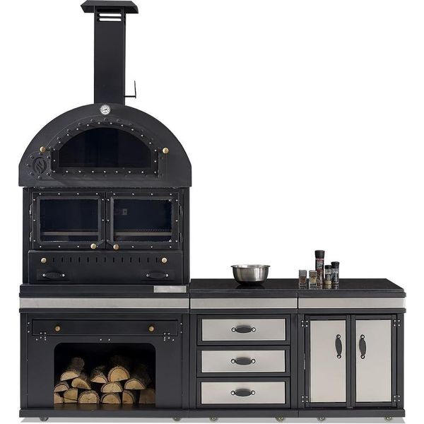 Cucina Da Esterno In Acciaio Inox In Nero Moderna E Resistente-image